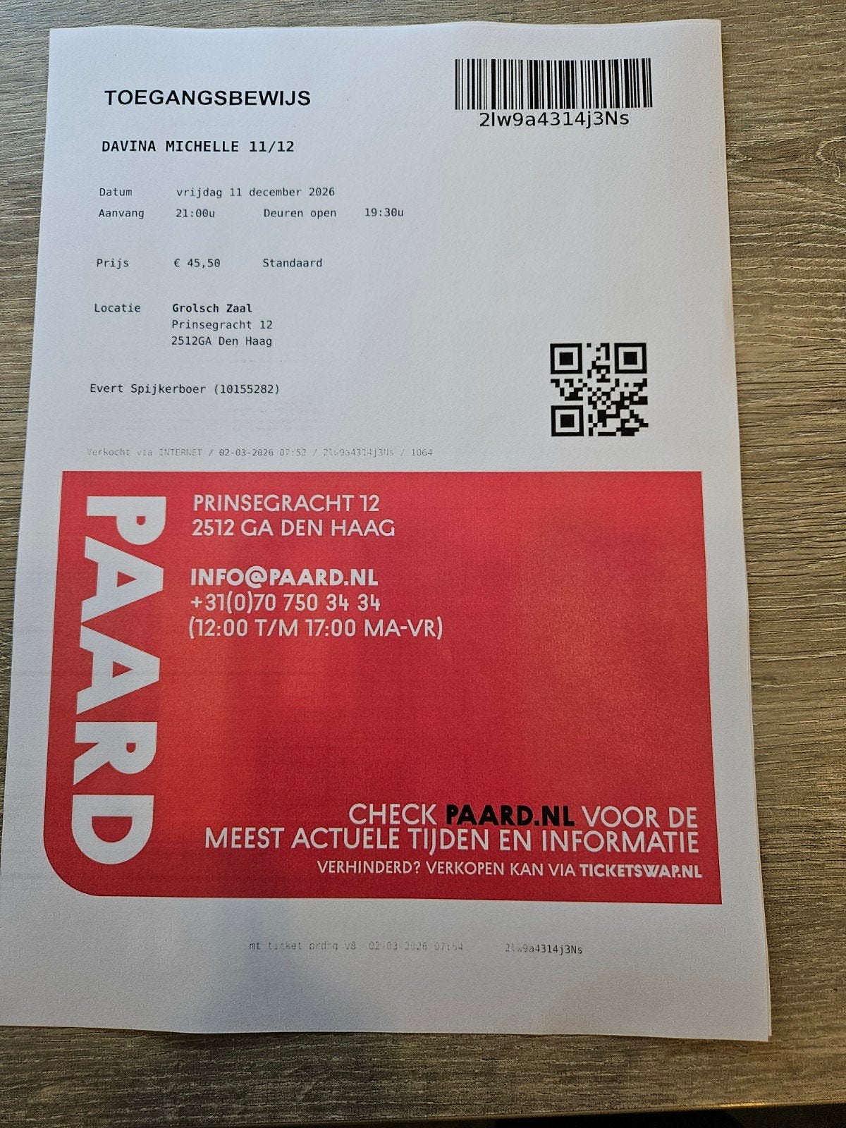 Davina Michelle 2 tickets te koop., Tickets en Kaartjes, Concerten | Dance, Twee personen, December