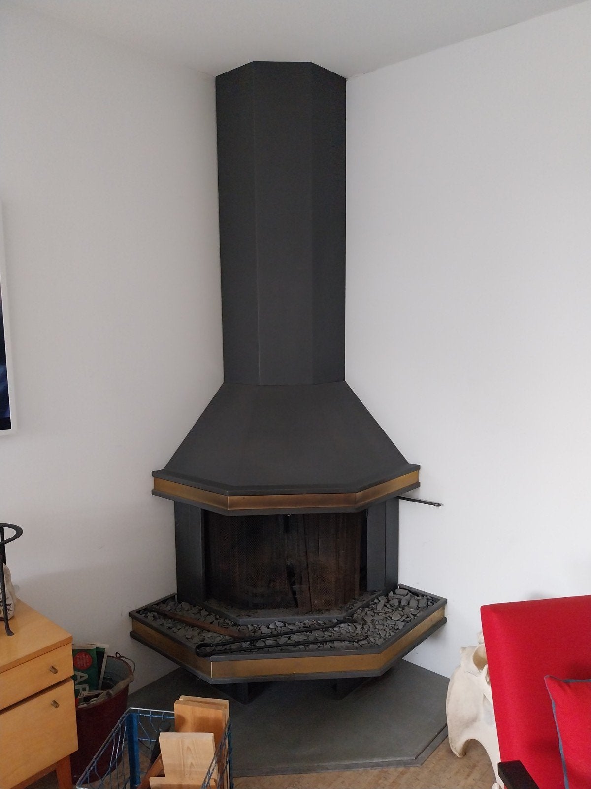 Barbas Hoekhaard Open Haard, Huis en Inrichting, Ophalen, Gebruikt, Houthaard