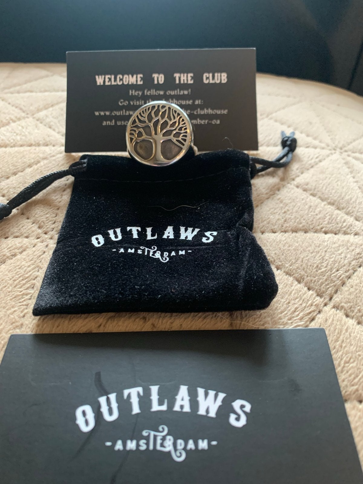 Outlaws Amsterdam ring 'Tree of Life' - Nieuw, maat 13, IJzer of Staal, Nieuw, Ophalen of Verzenden, Kleiner dan 17