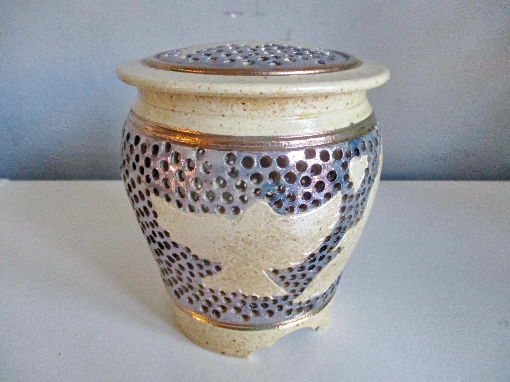 Devon pottery vase potpourri vaas pot of wierook dekselpot, Ophalen of Verzenden
