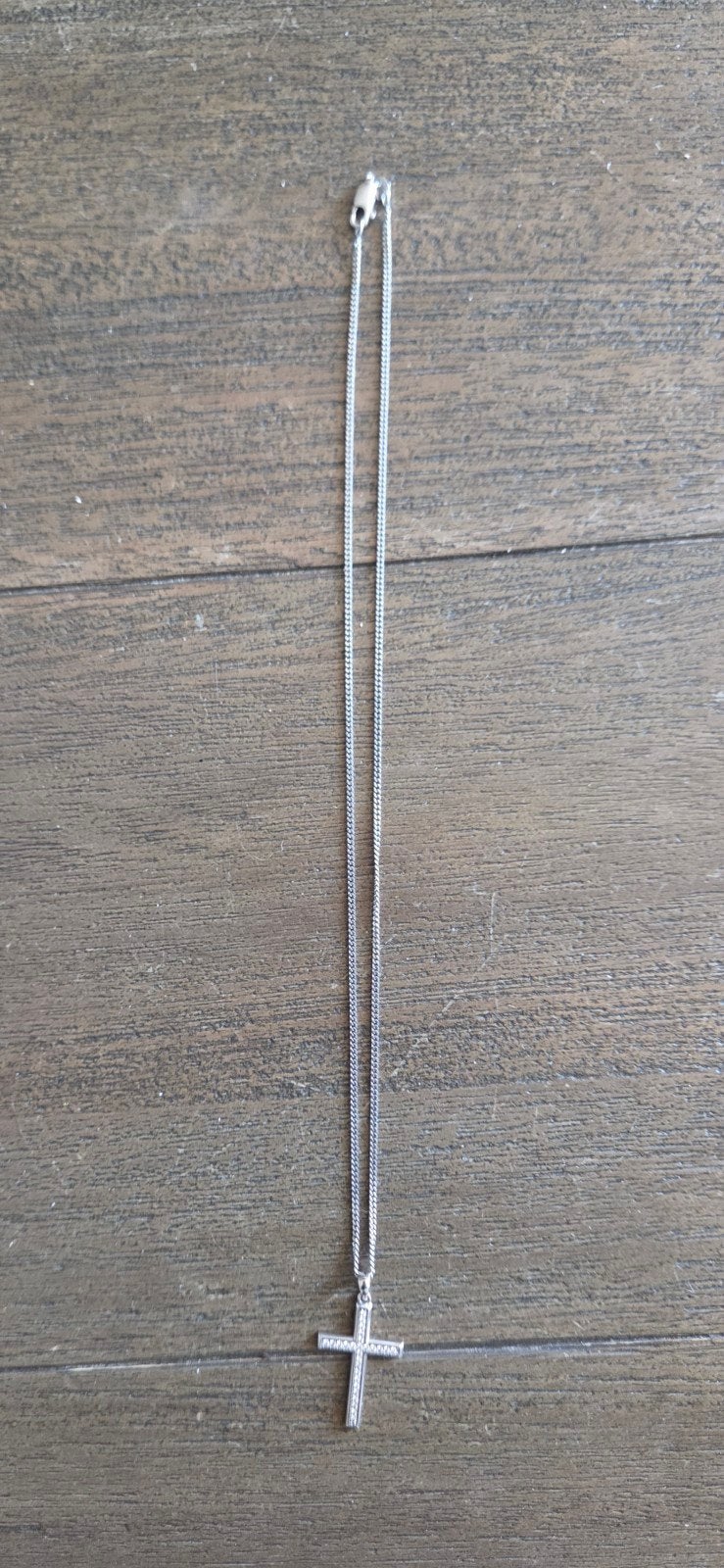 zilveren ketting met hanger kruis, Met hanger, Nieuw, Ophalen of Verzenden, Zilver