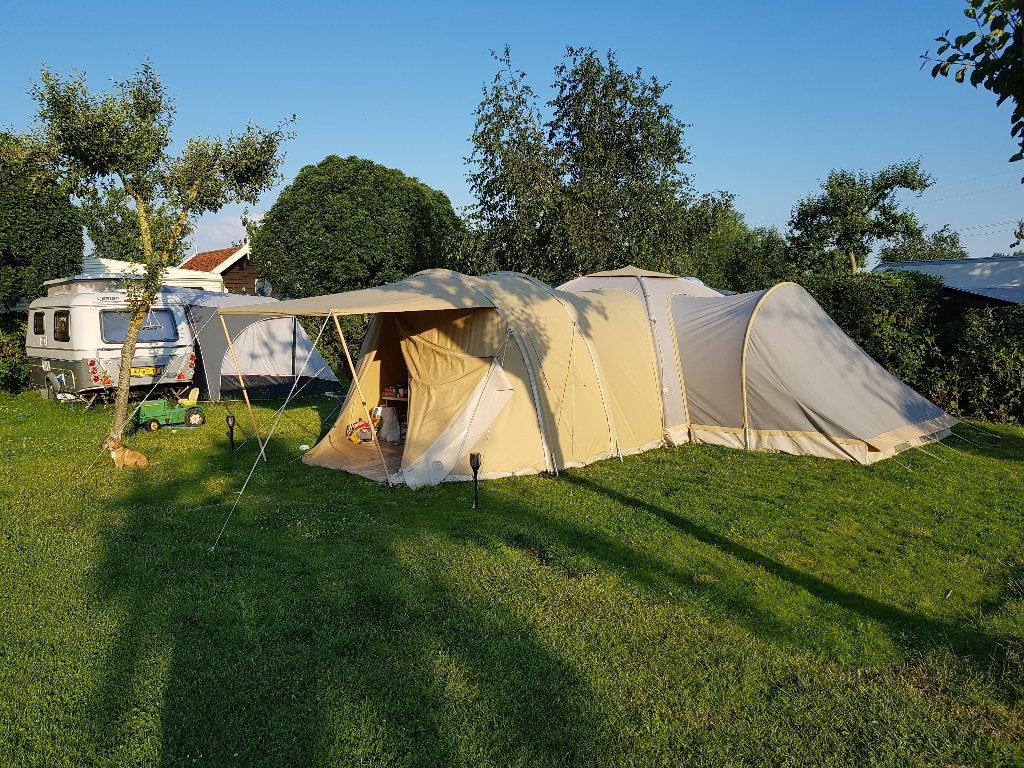 Karsten tent 350 met uitbreidingen, Caravans en Kamperen, Tenten, Ophalen, Gebruikt, Meer dan 6