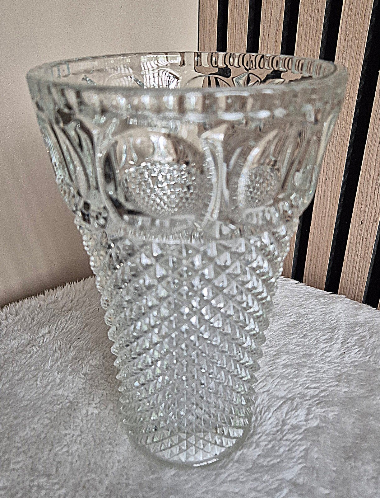 zware kristallen Vaas, Huis en Inrichting, Woonaccessoires | Vazen, Ophalen of Verzenden, Glas