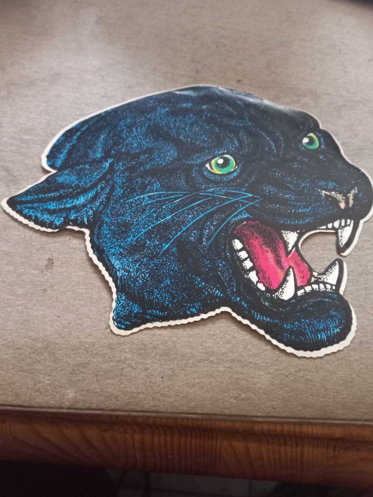 Vintage Zwarte Panter Sticker - Brullende Panter, Ophalen of Verzenden, Gebruikt, Dier en Natuur