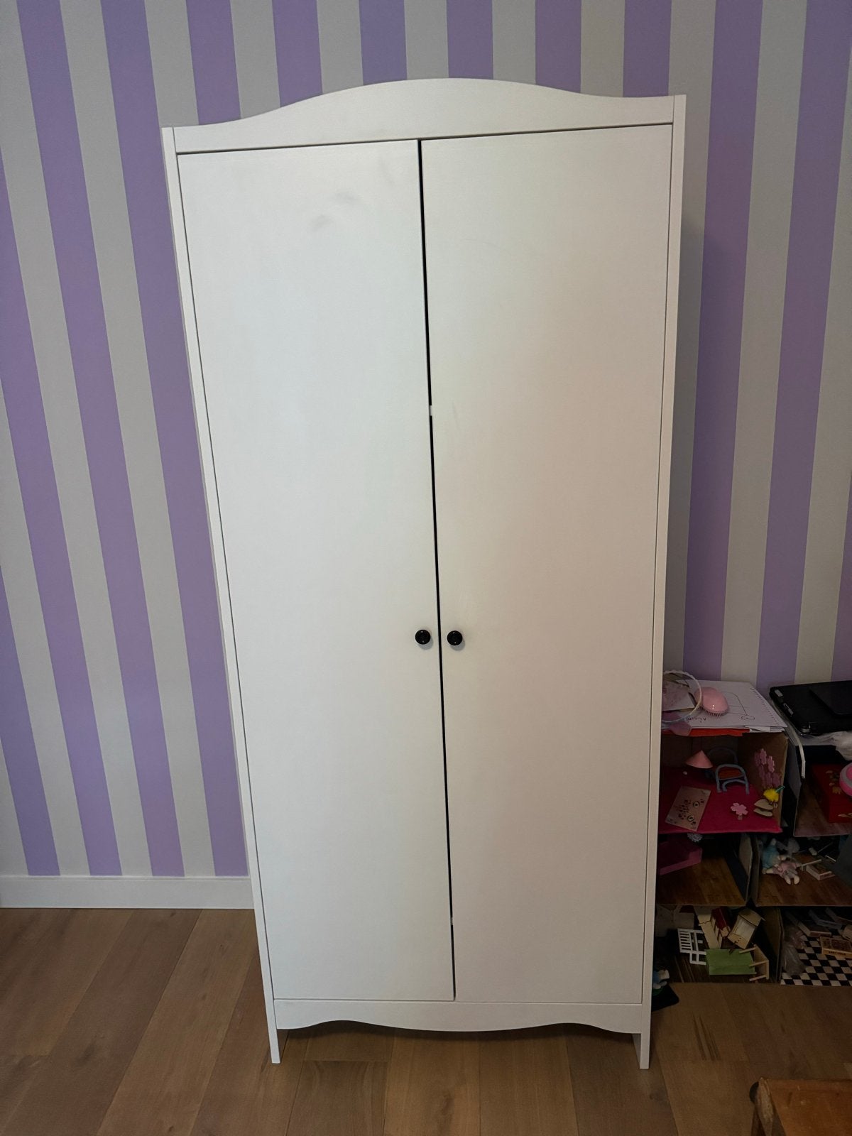 Witte kledingkast kind (smagora Ikea), Ophalen, 50 tot 100 cm, Zo goed als nieuw, 150 tot 200 cm