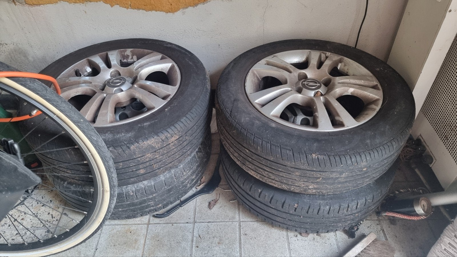 Set banden en velgen opel, Auto-onderdelen, Banden en Velgen, Ophalen, Gebruikt, Banden en Velgen, Personenwagen