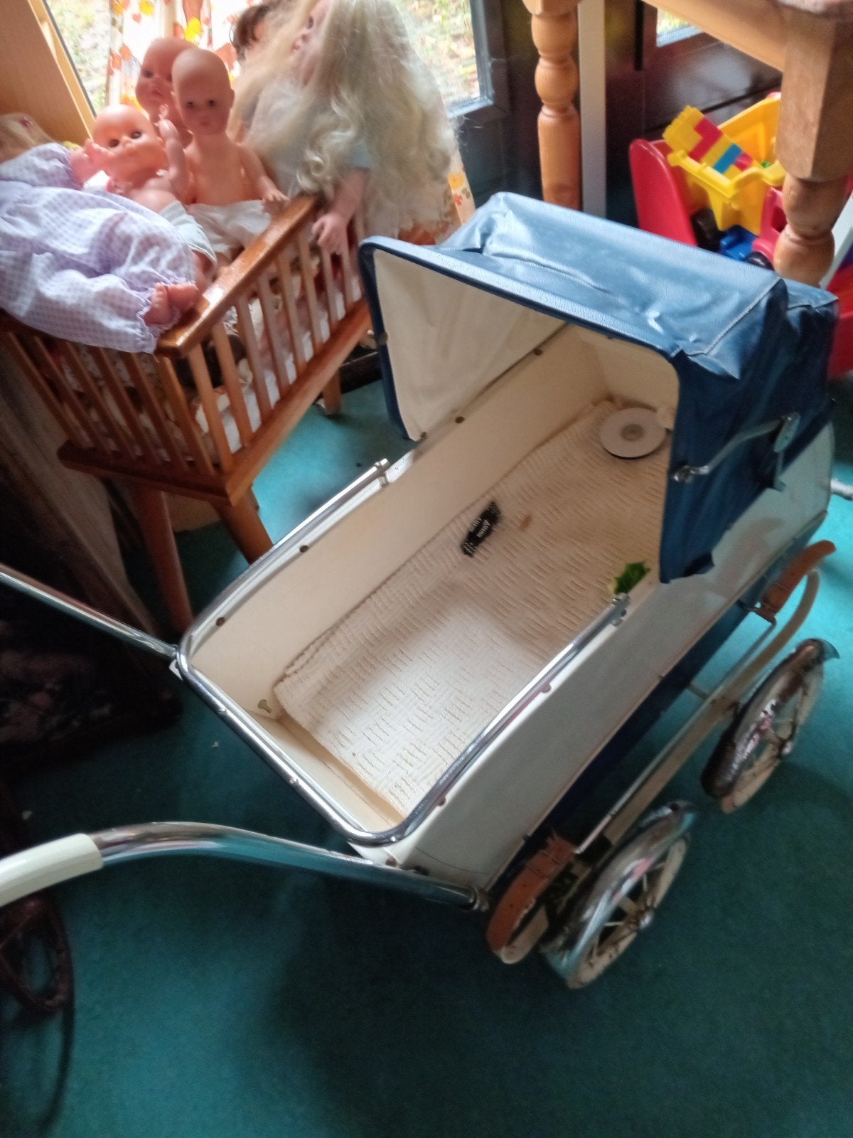 Vintage poppenwagen voor babypoppen, Ophalen of Verzenden, Gebruikt, Overige typen