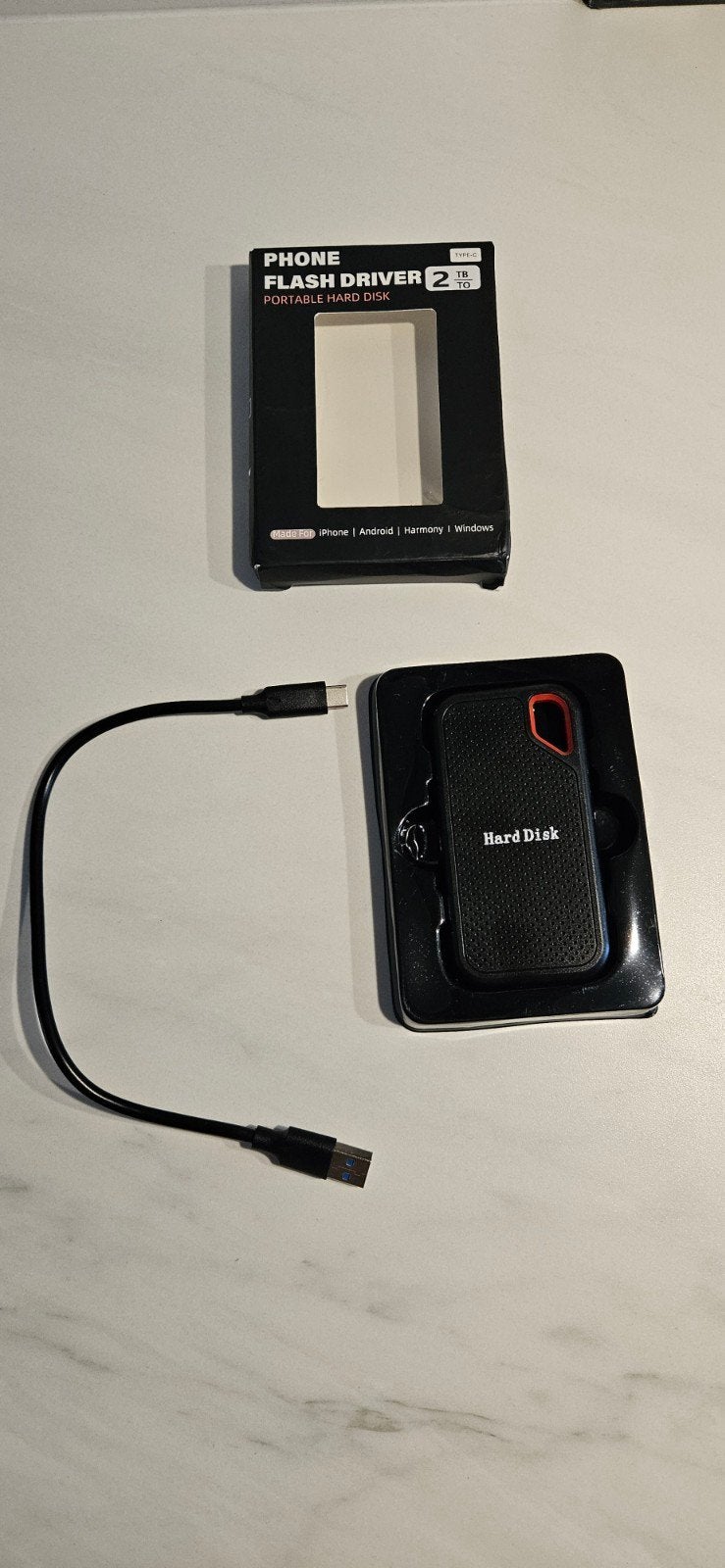 Externe harde schijf flash drive SSD 2TB, Computers en Software, Harde schijven, Nieuw, Laptop, Extern, SSD, Overige aansluitingen