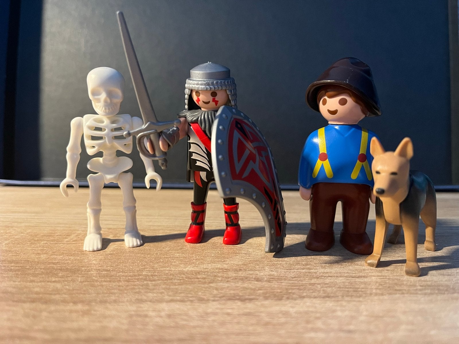 Playmobil set: Ridder, skelet, boer met hond, Ophalen of Verzenden, Gebruikt