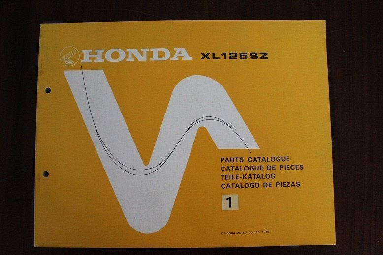 Honda XL125 SZ 1978 motorcycle parts catalogue teile katalog, Ophalen of Verzenden, Honda