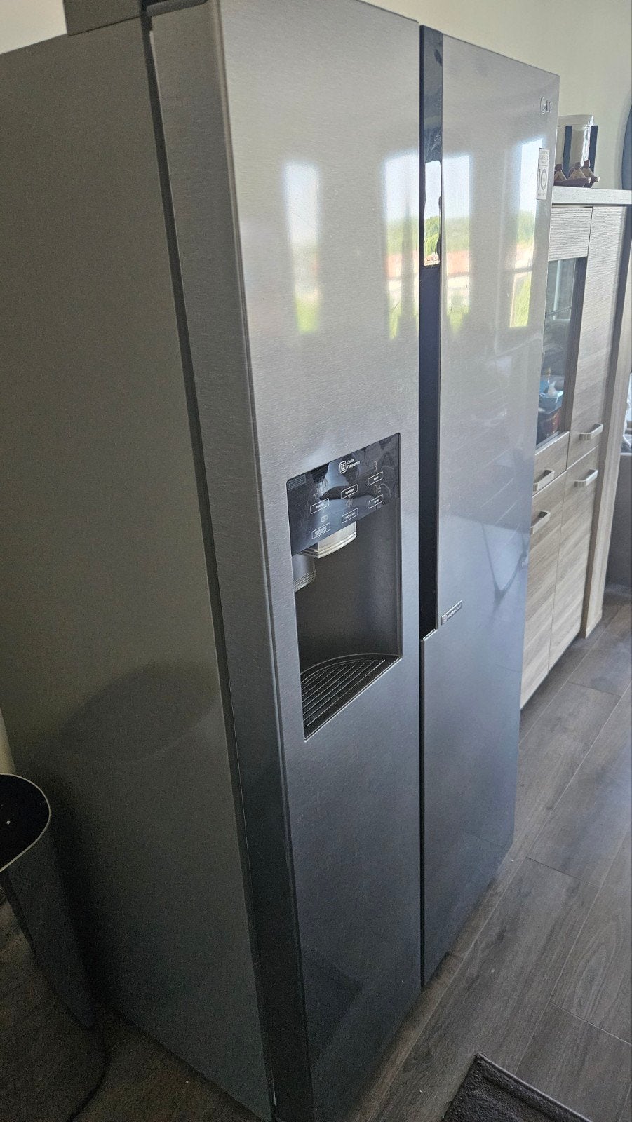 LG Koelkast 90cm breed met waterdispenser, Gebruikt, 200 liter of meer, 60 cm of meer, Met aparte vriezer
