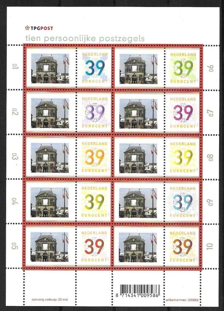 Vel persoonlijke zegels, De Waag Gouda, postfris, Ophalen of Verzenden, Postfris