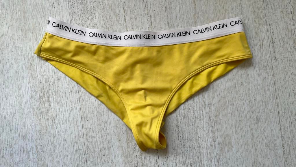 Calvin Klein Gele Zwem broekje maat M., Ophalen of Verzenden, Gedragen, Geel, Bikini