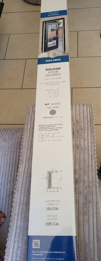 Bruynzeel rolhordeur S500 105x205 cm, Doe-het-zelf en Verbouw, Ophalen, Minder dan 80 cm, Hordeur, Zo goed als nieuw