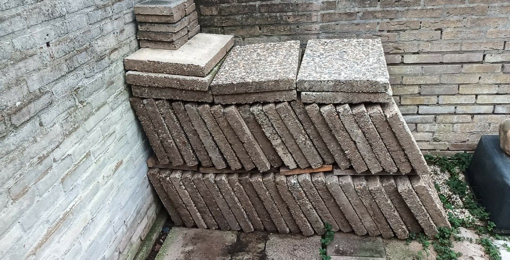 Tuintegels gratis, Tuin en Terras, Ophalen, Gebruikt, 10 m² of meer, Beton
