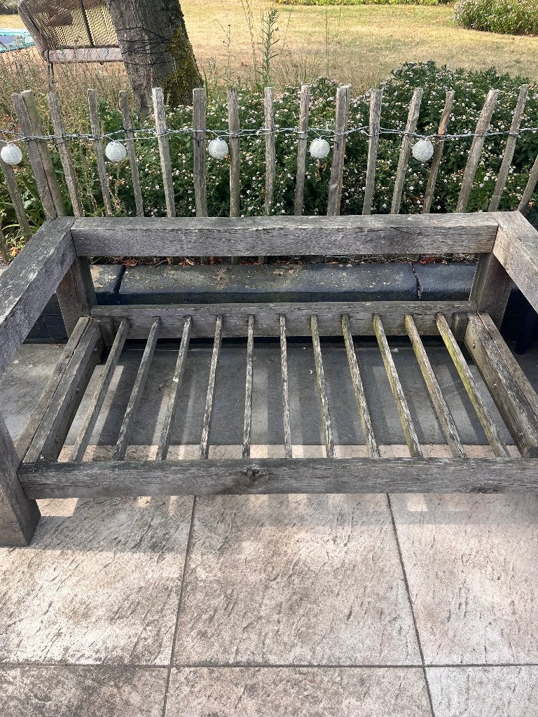 Eiken tuinbank, Tuin en Terras, Ophalen, Gebruikt, Hout