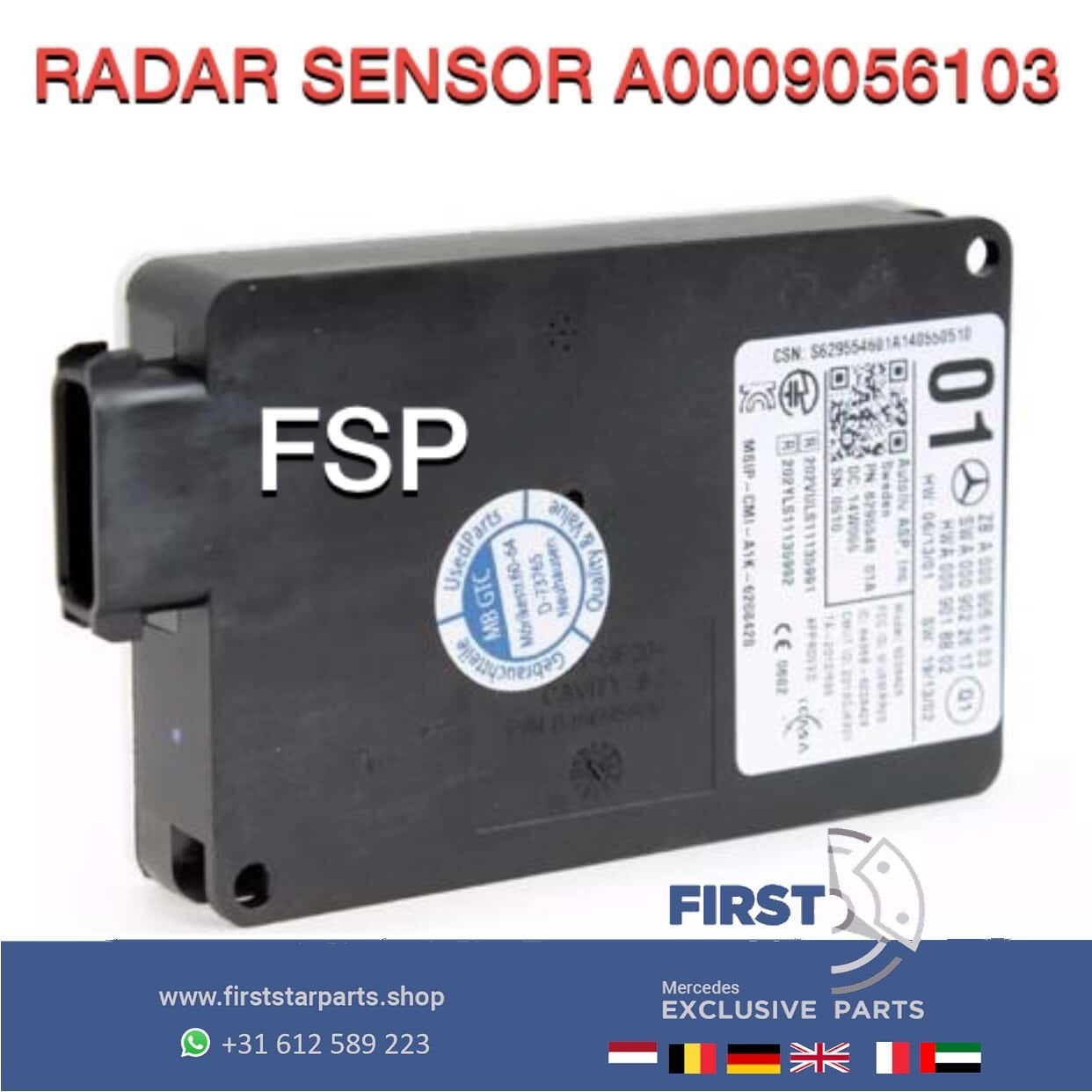 W205 radar sensor dodehoek A0009056103 Mercedes C Klasse 201