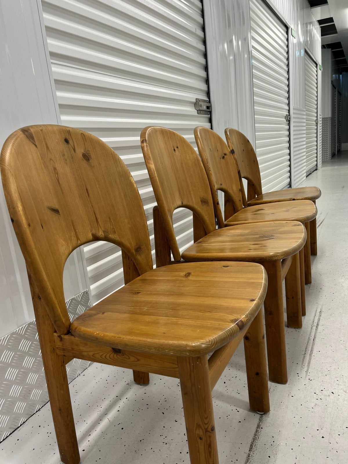 4 Glostrup pinewood deens vintage design jaren 60 stoelen, Ophalen, Bruin, Deens stijl, Zo goed als nieuw