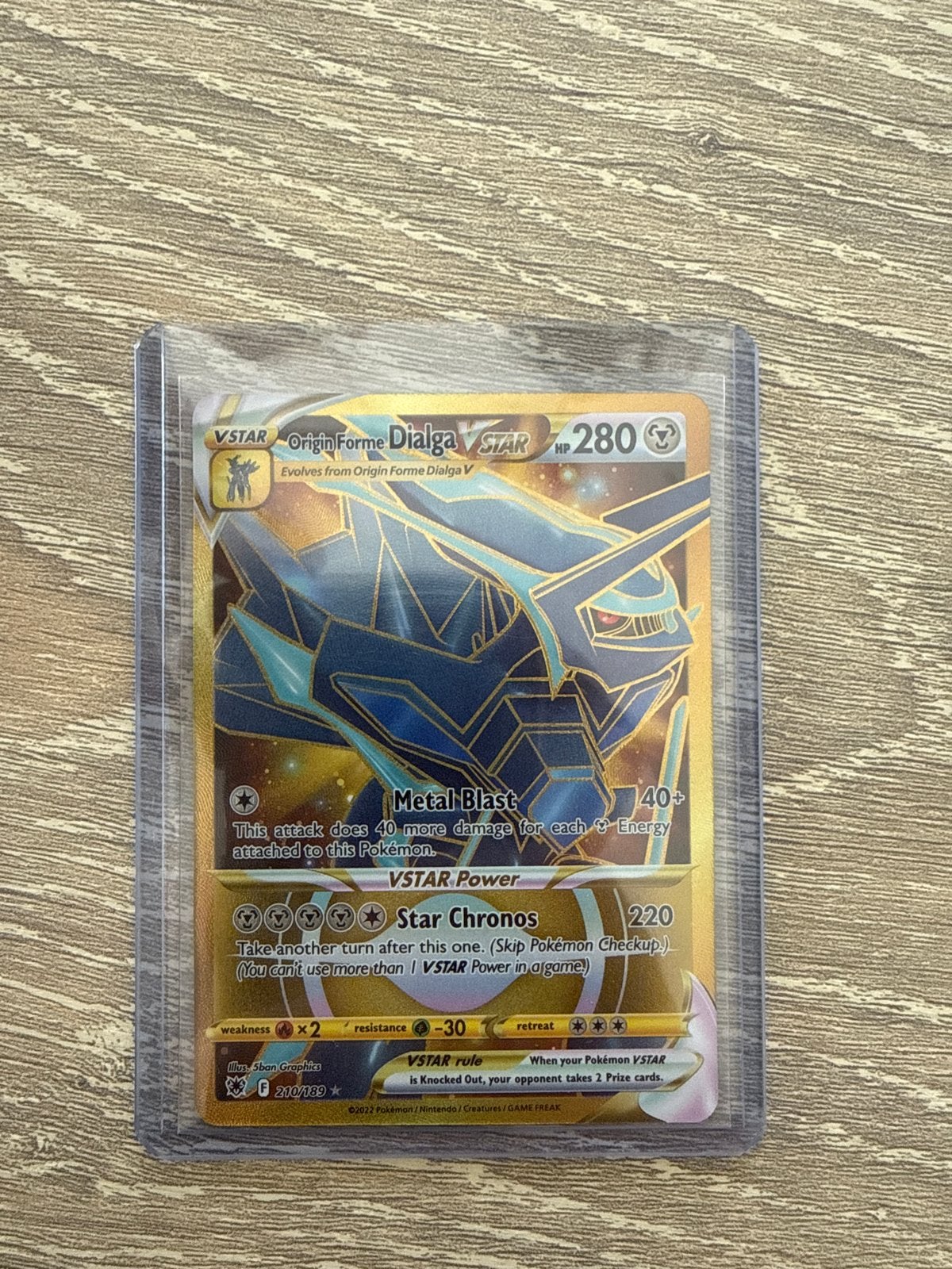 Origin Forme Dialga VSTAR Gold Secret Rare Pokémon kaart, Hobby en Vrije tijd, Ophalen of Verzenden, Zo goed als nieuw, Losse kaart