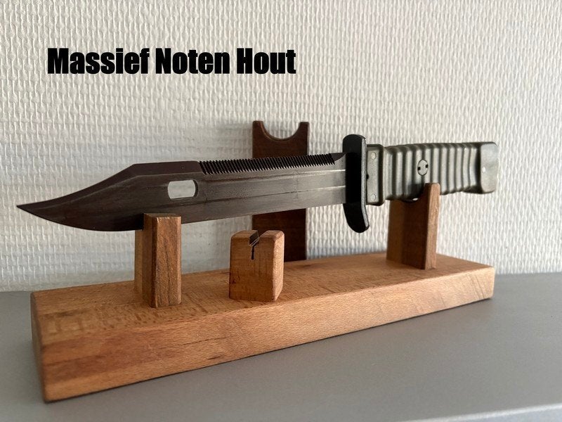 massief edel houten messenstandaard mes knife zakmes messen, Ophalen of Verzenden, Overige soorten, Overige gebieden, Mes of Dolk