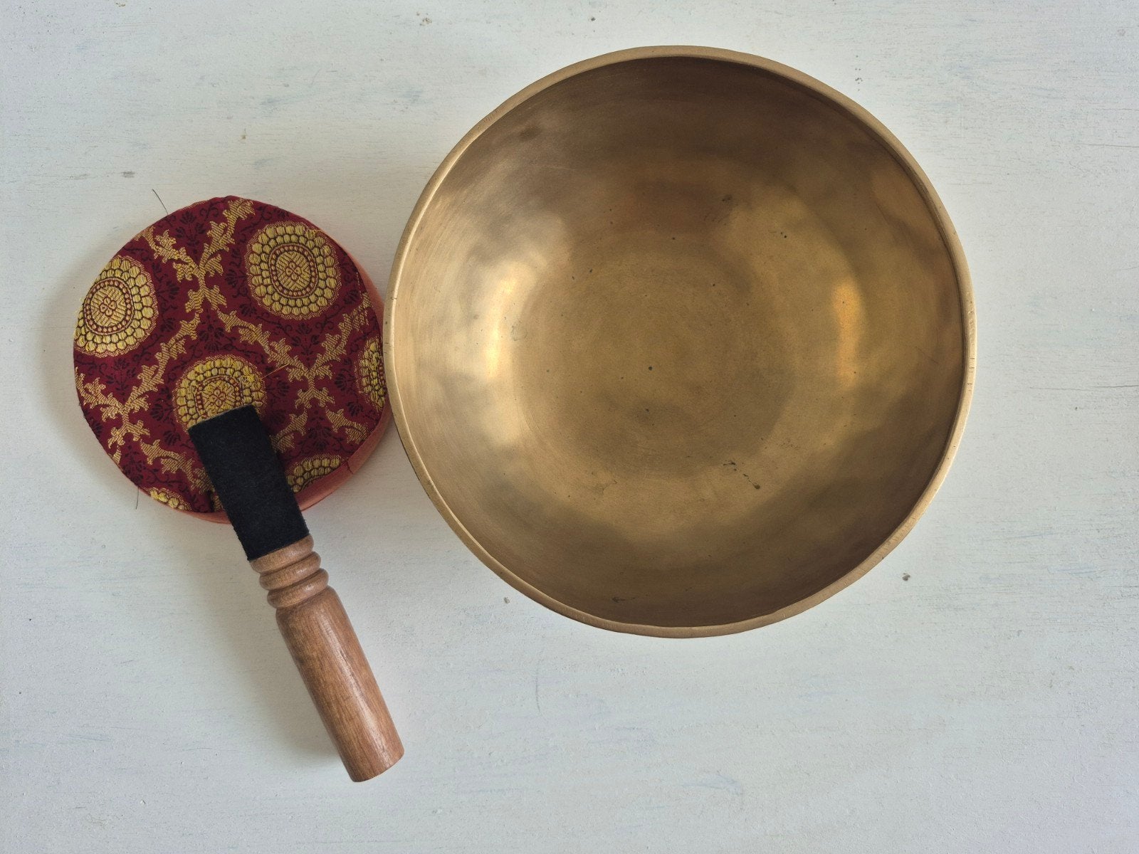 Singingbowl klankschaal 23 cm zware kwaliteit uit Nepal, Muziek en Instrumenten, Percussie, Ophalen, Zo goed als nieuw, Overige soorten