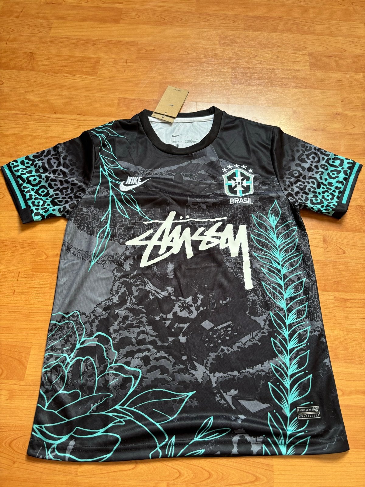 Nike x Stussy x Brazil Voetbalshirt Zwart/Groen, Kleding | Heren, T-shirts, Ophalen of Verzenden, Nieuw, Maat 46 (S) of kleiner