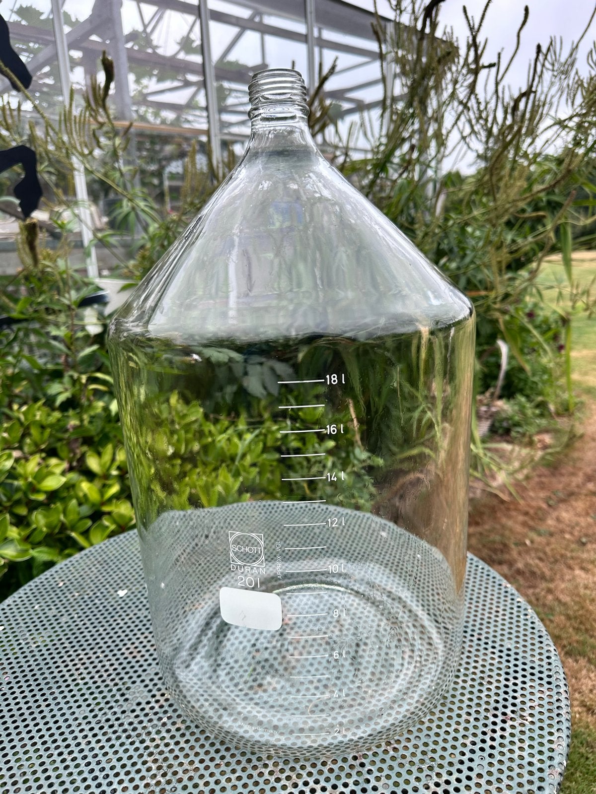 Schott Duran 20L glazen gistingsfles met waterslot, Ophalen, Gebruikt