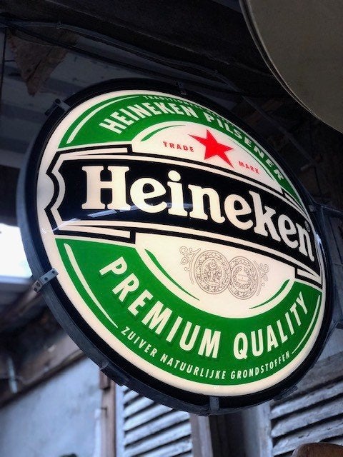 Heineken Lichtbak - Vintage Reclamebord, Ophalen, Gebruikt, Lichtbak of (neon) lamp