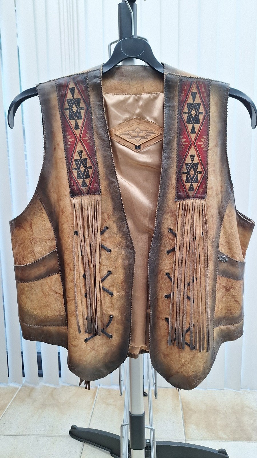 Uniek Leren Country en Western vest, Ophalen of Verzenden, Zo goed als nieuw