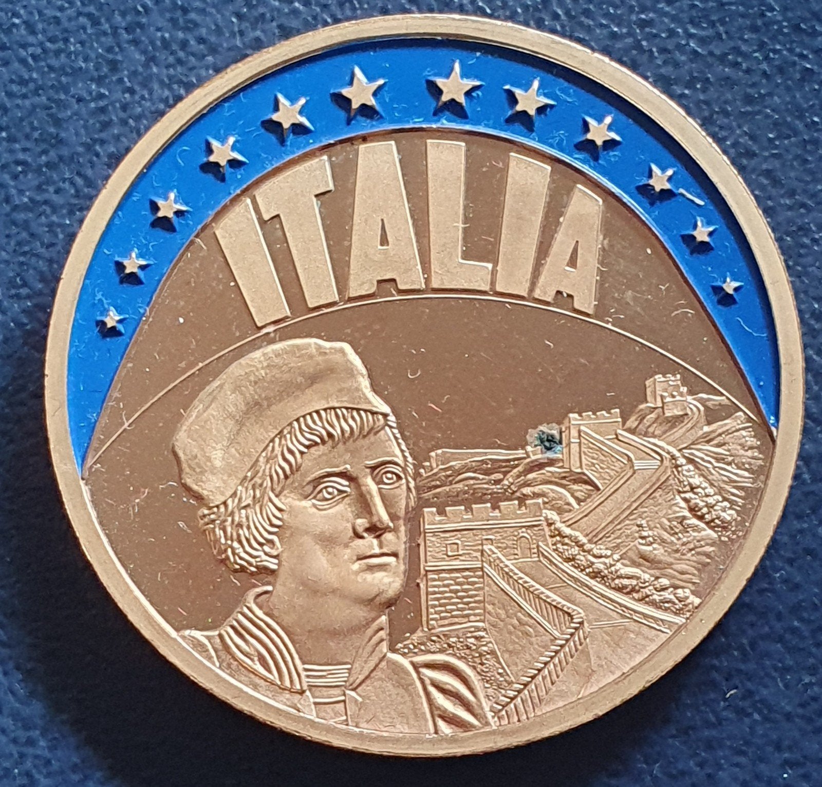 Grote 1 Ecu munt uit 1995 Italië Marco Polo., Postzegels en Munten, Munten | Europa | Niet-Euromunten, Ophalen of Verzenden, Italië