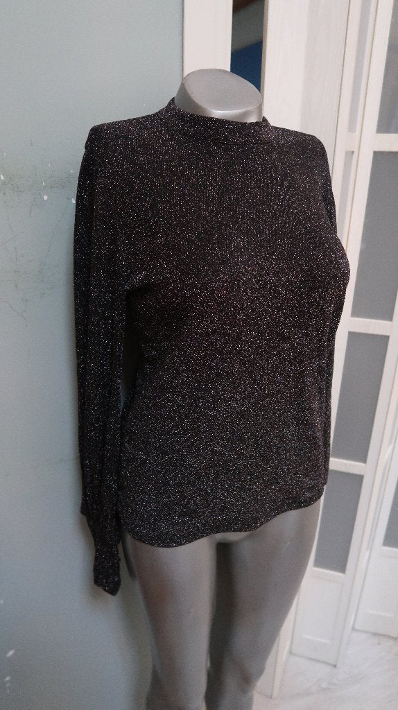 Most wanted lurex zilverdraad truitje zwart, Zwart, Maat 42/44 (L), Ophalen of Verzenden, Zo goed als nieuw