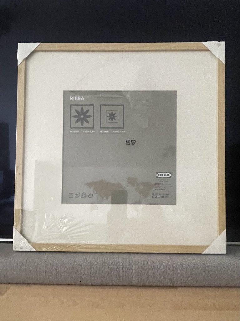 IKEA RIBBA fotolijst 50 x 50 Houtlook / licht hout, Hout, Nieuw, Wissellijst, Hangend