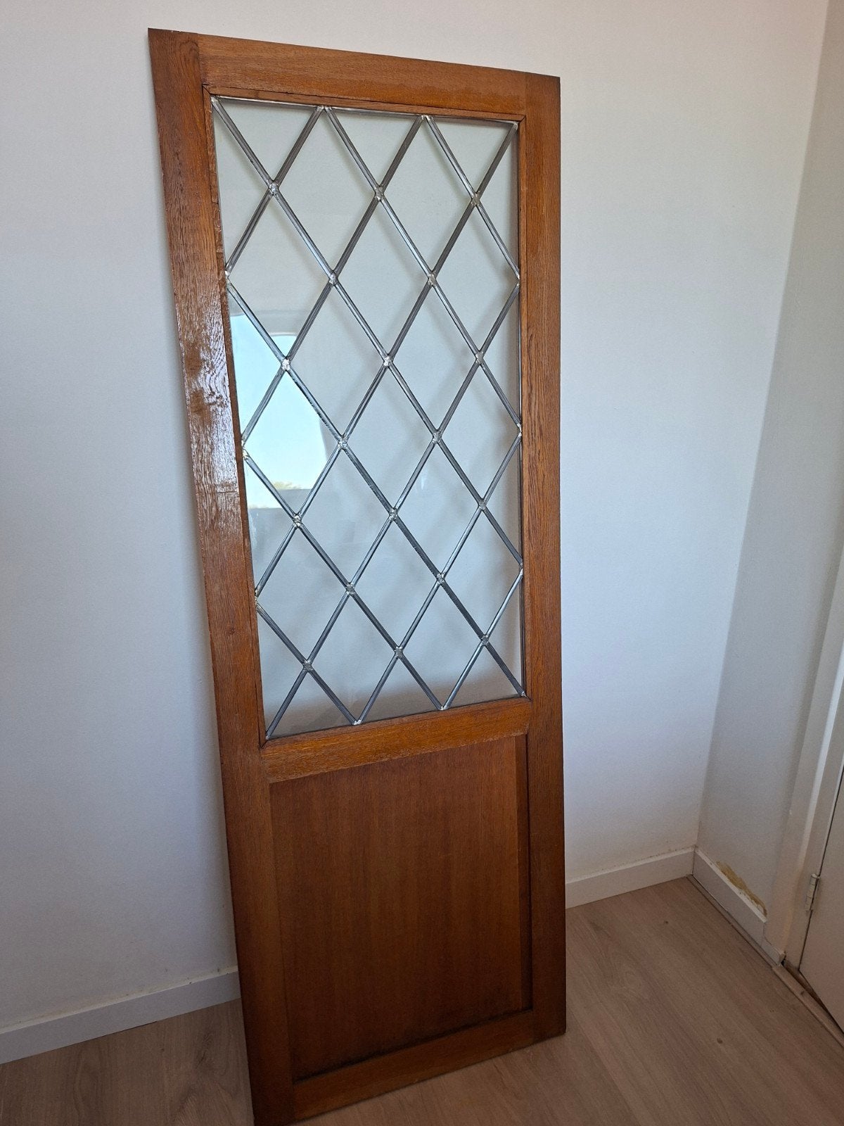 Binnendeur met glas in lood (6 panelen), Ophalen, Gebruikt, Minder dan 80 cm, Binnendeur