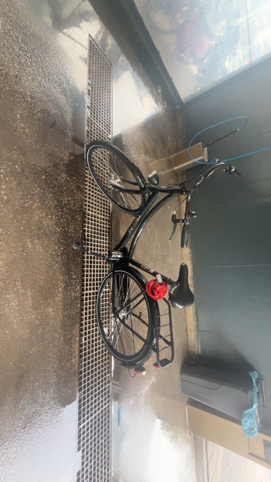 Zwarte Cortina fiets, Terugtraprem, Gebruikt, Versnellingen, 50 tot 53 cm