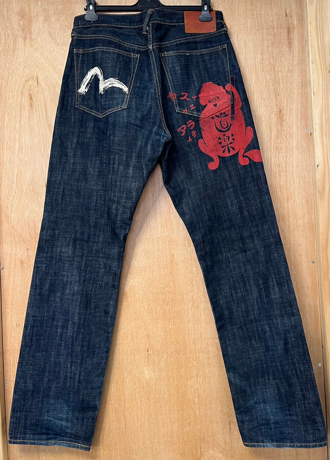 Evisu Selvedge jeans donkerblauw - Maat W32 L32, Kleding | Heren, Ophalen of Verzenden, Zo goed als nieuw, Blauw, W32 (confectie 46) of kleiner