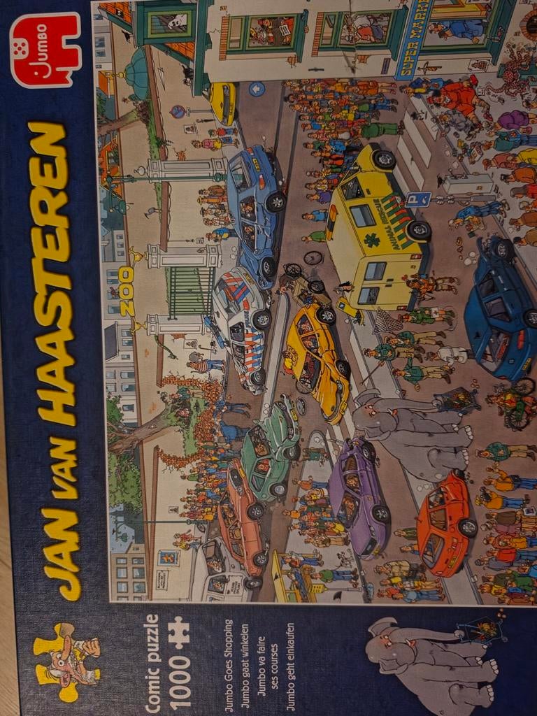 Jan van Haasteren Puzzel 1000 Stukjes - Jumbo Gaat Winkelen, Ophalen of Verzenden, 500 t/m 1500 stukjes, Zo goed als nieuw, Legpuzzel