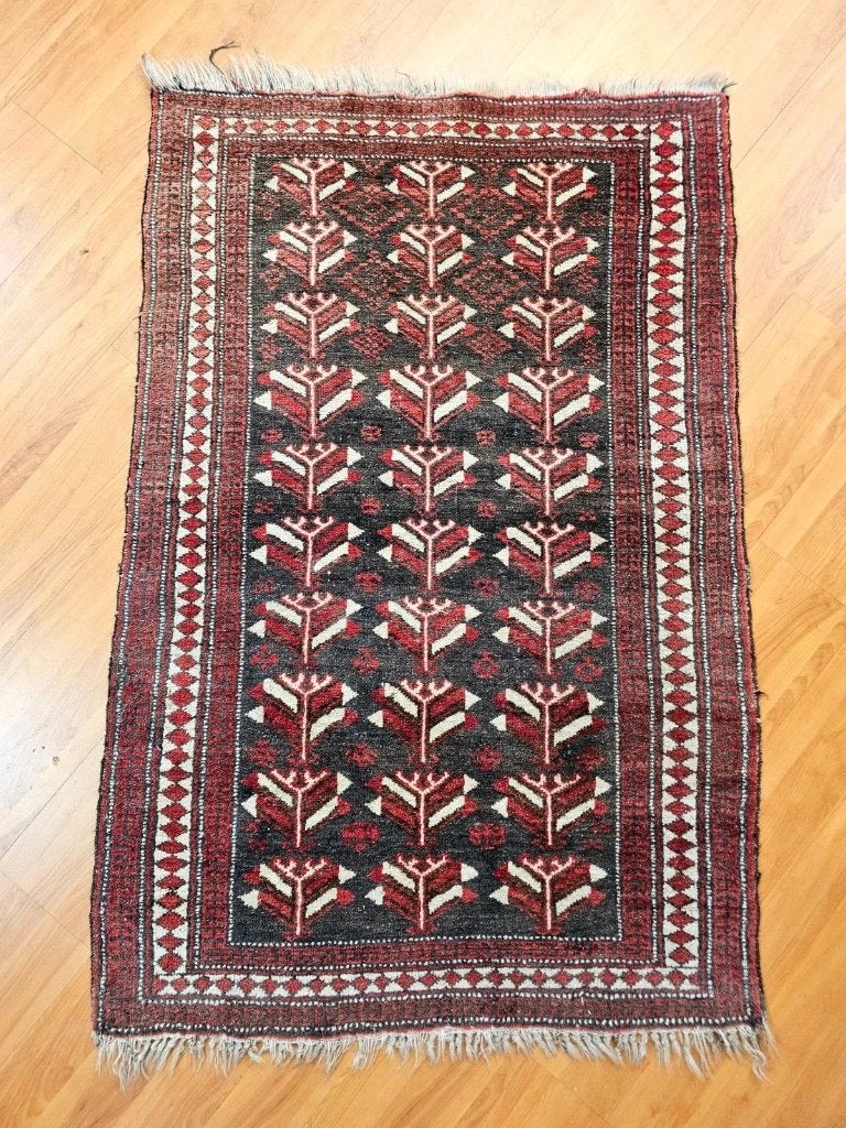 Vintage Oosters tribaal tapijt 140/96, Antiek en Kunst, Ophalen of Verzenden