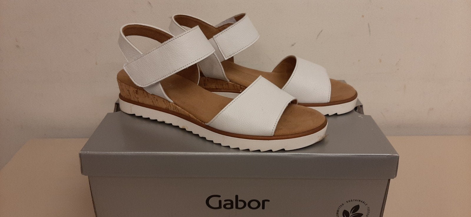 Gabor sandalen wit maat 5 - artikel 82.750.50, Kleding | Dames, Schoenen, Wit, Gabor, Zo goed als nieuw, Sandalen of Muiltjes