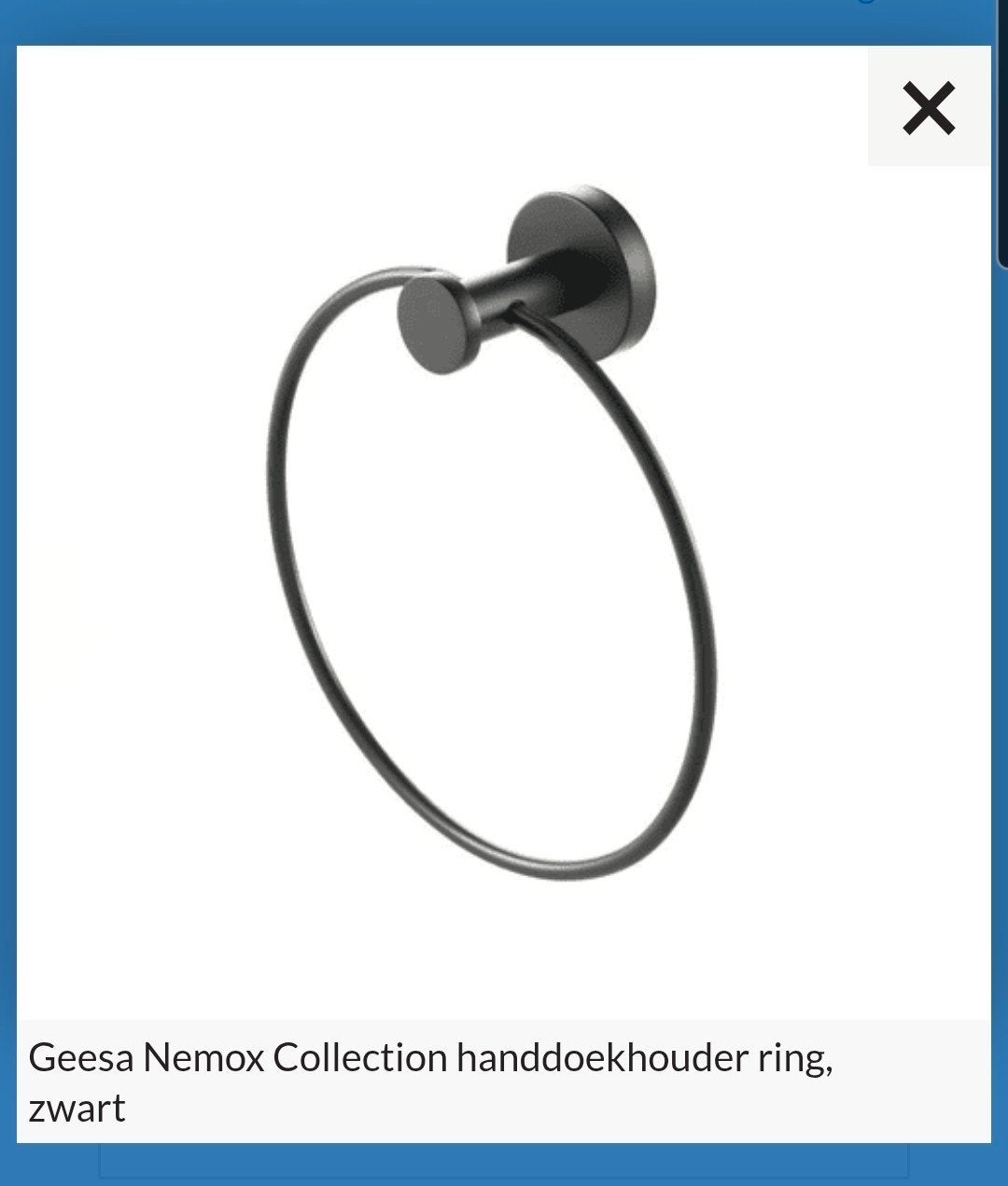 2 Geesa Nemox handdoekringen zwart (nieuw), Ophalen of Verzenden, Nieuw, Zwart