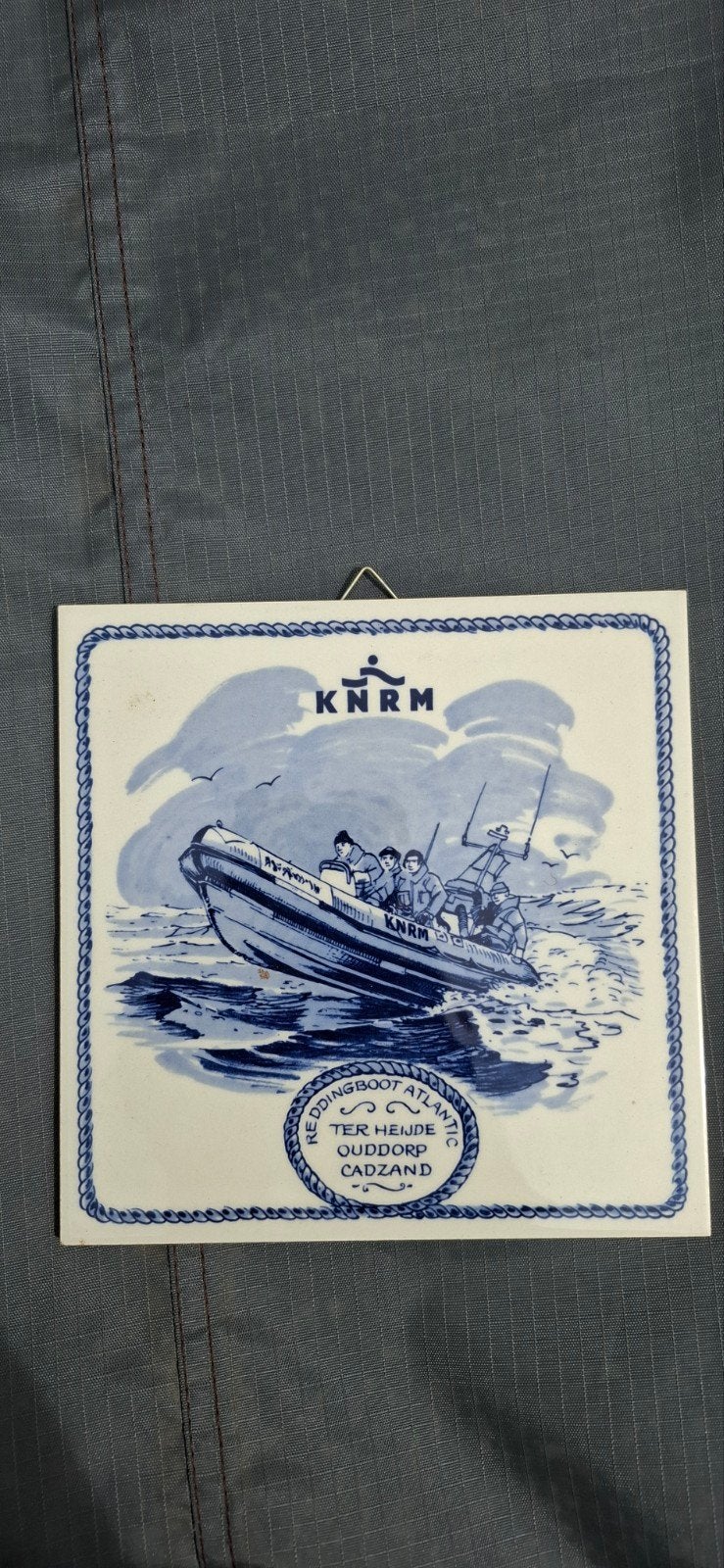 Delfts Blauw KNRM Reddingboot Atlantic Tegel, Ophalen of Verzenden