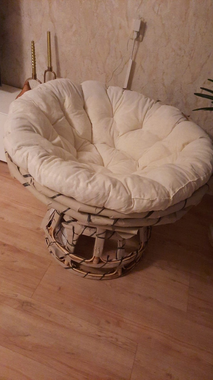 2 grote ronde kussens zgan voor ronde stoelen, Ophalen, Rond, 100 tot 125 cm, Zo goed als nieuw
