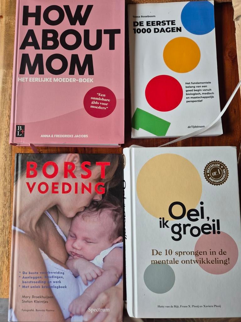 4 boeken over moederschap, ouderschap en baby's, Boeken, Zwangerschap en Opvoeding, Ophalen, Gelezen, Zwangerschap en Bevalling