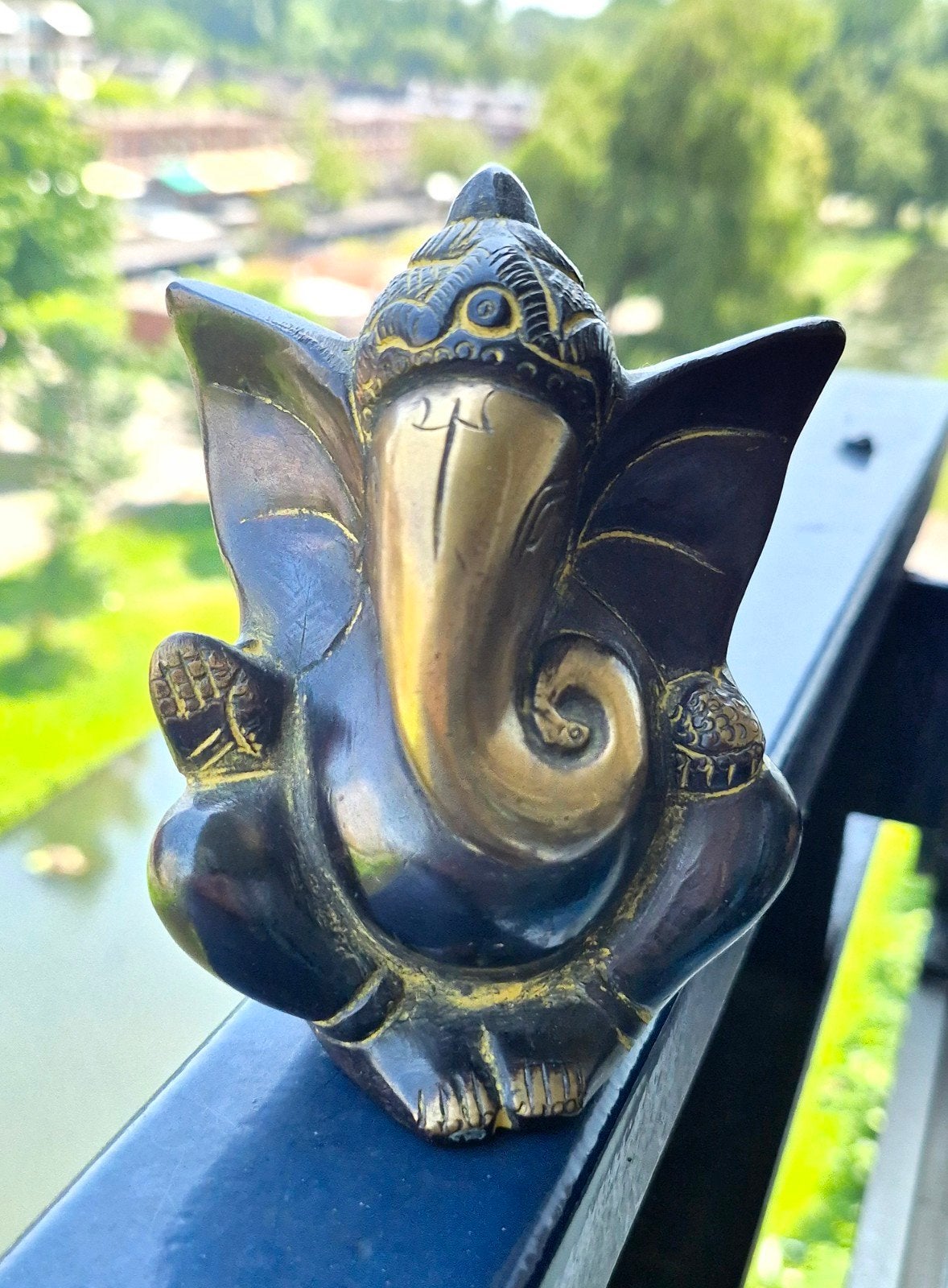 Ganesha bronzen beeld, Zwart, Nieuw, Ophalen of Verzenden, 11 cm