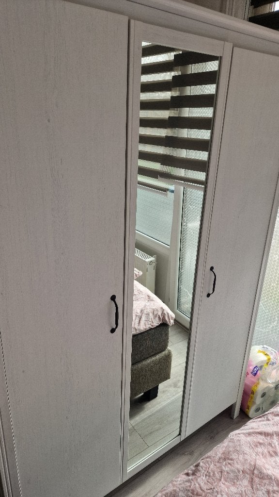 SONGESAND kledingkast wit met spiegel 120x60x191, Huis en Inrichting, Kasten | Kledingkasten, Ophalen, 100 tot 150 cm, Zo goed als nieuw