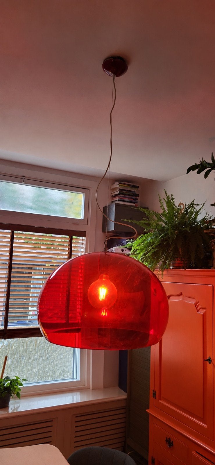 Kartell Fly lamp rood- uniek design, Ophalen, Kunststof, Gebruikt, E27 (groot)