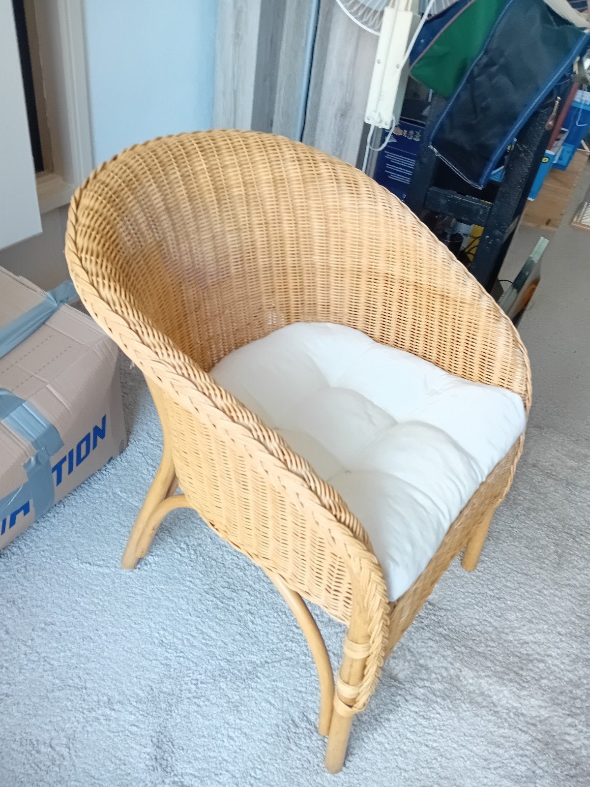 Rotan fauteuil, Ophalen, Zo goed als nieuw, 75 tot 100 cm, Minder dan 50 cm