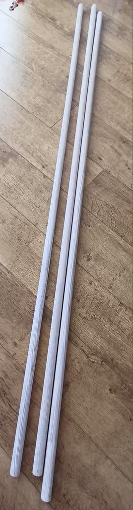 , Houten gordijnroedes set - 3 stuks (2 meter) met dubbele, Huis en Inrichting, Ophalen of Verzenden, Zo goed als nieuw