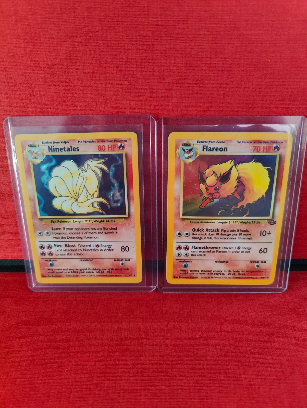ENG Pokemon kaarten Holo Ninetales en Holo Flareon ️1999, Ophalen of Verzenden, Meerdere kaarten