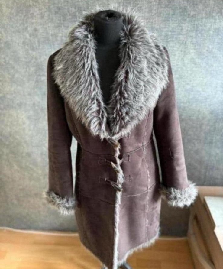QED London mooie imitatie lammy coat mt 42 ZGAN, Ophalen of Verzenden, Zo goed als nieuw, Maat 38/40 (M), Bruin