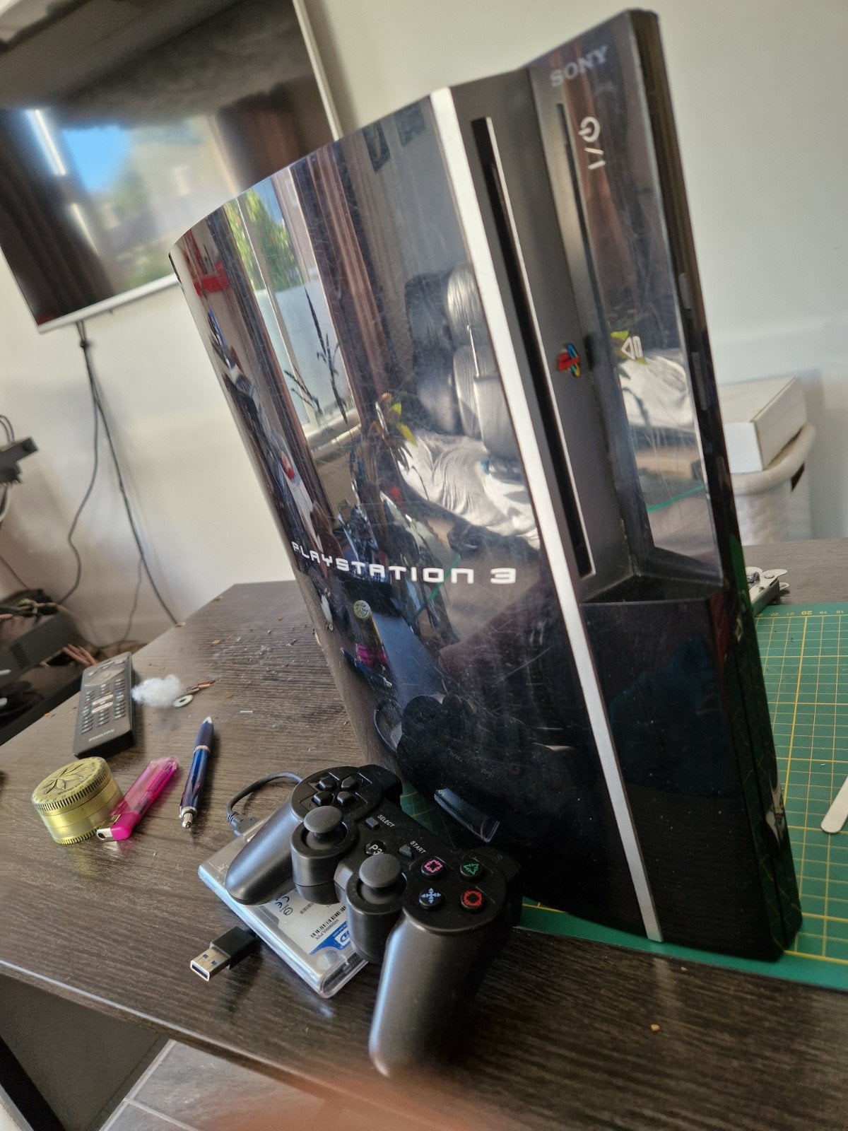 playstation 3 met controller en harde schijf., Ophalen of Verzenden, Zo goed als nieuw, Met 1 controller, Original